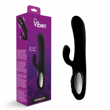 Hypnotic - Black - Thrusting Rabbit With Swinging Clitoral Stimulator HP