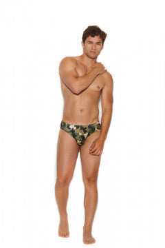 Men's Thong Back Brief - Large/xlarge - Camouflage HP